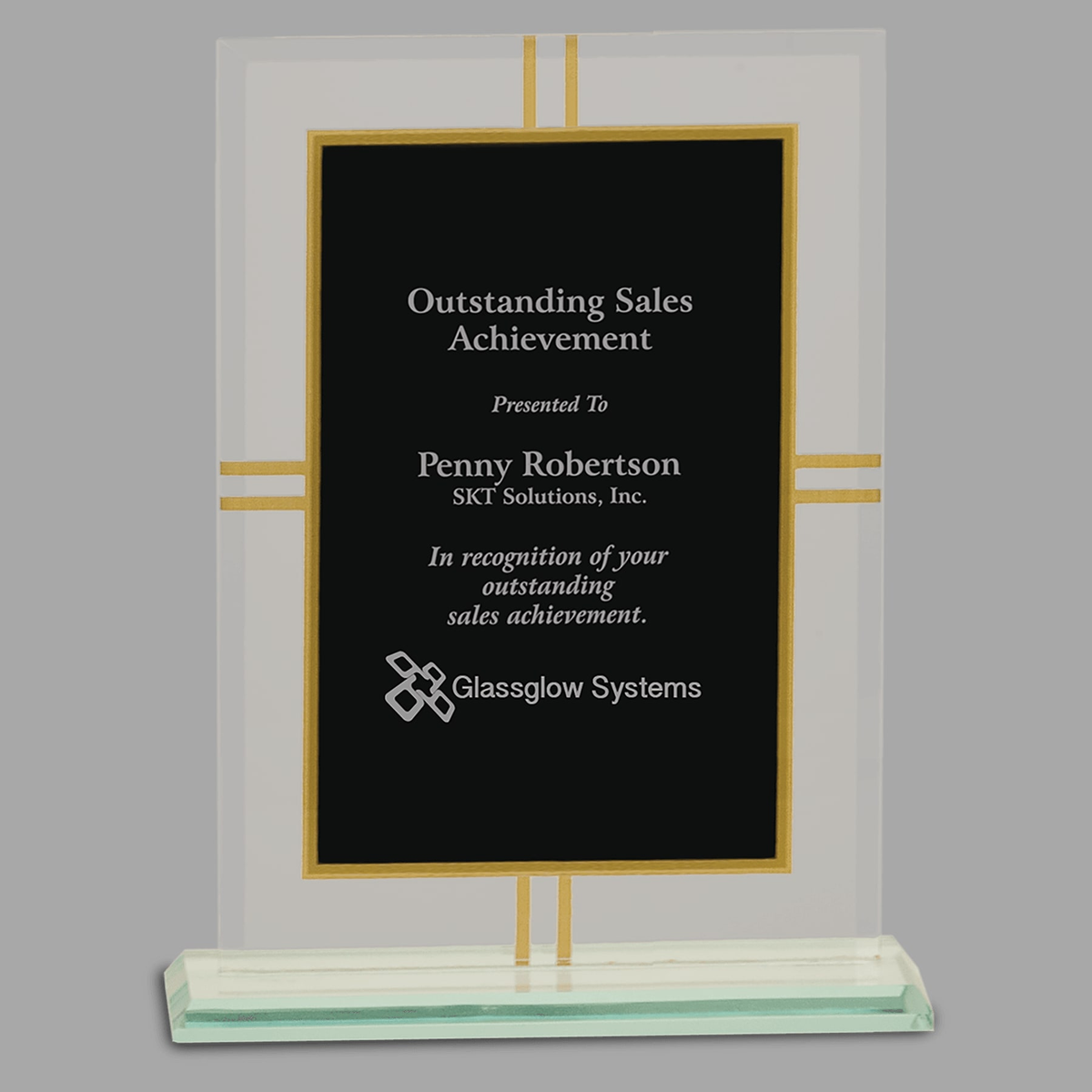 8 1/2" Contemporary Glass 4-Point Award — CGL12