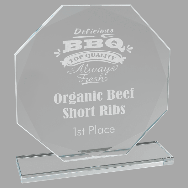 7.5" Octagon Clear Glass Award – item CGS13 image 3