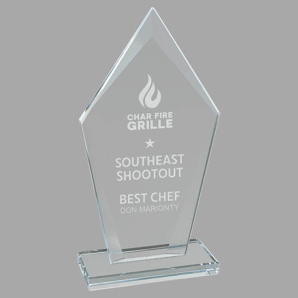 7.5" Diamond Clear Glass Award – item CGS22 image 3