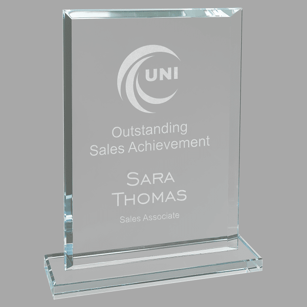7" Rect. Clear Glass Award – item CGS31 image 3