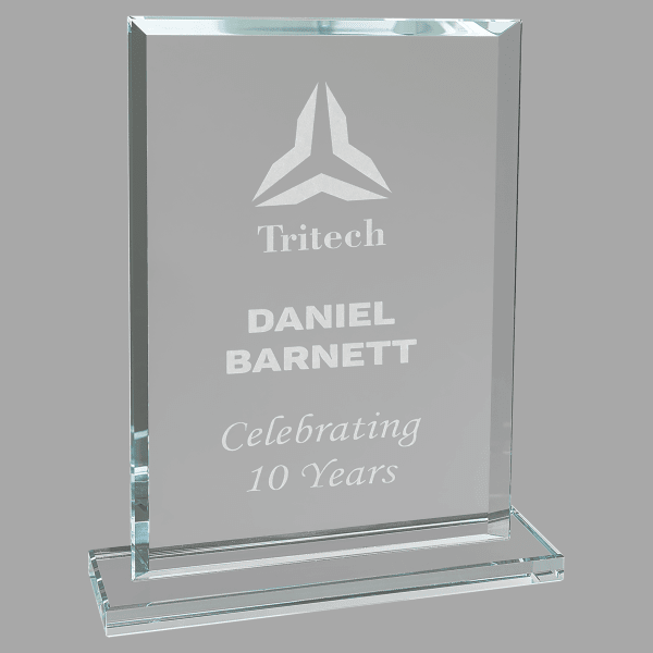 7.75" Rect. Clear Glass Award – item CGS32 image 3