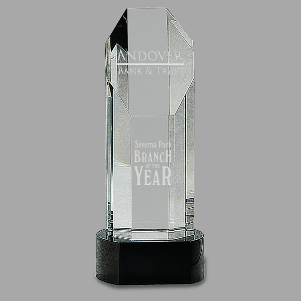 9.75" Crystal Octagon Slant Award – item CRY004S