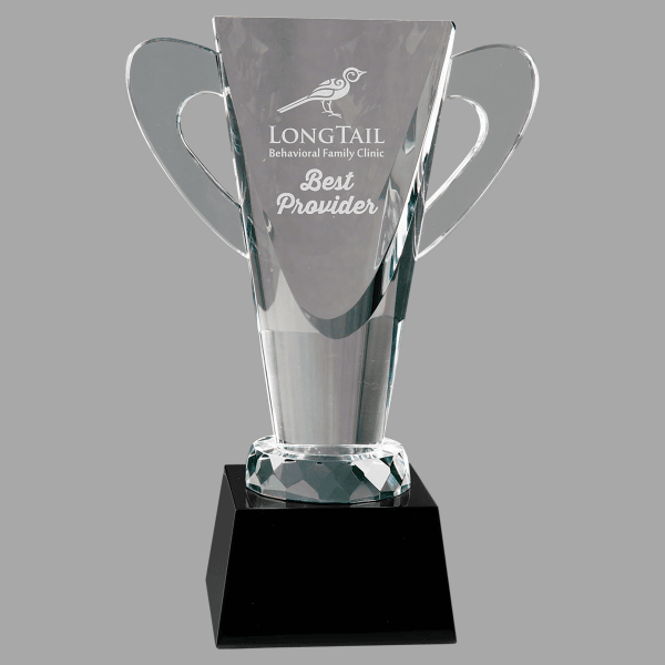 9" Crystal Cup with Black Base – item CRY073