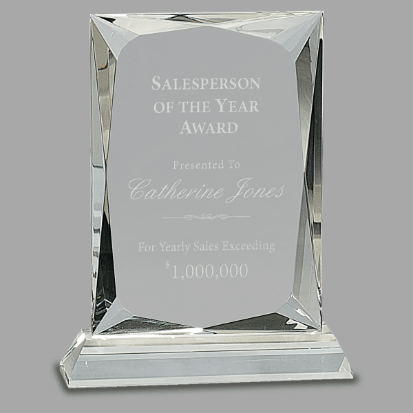 7.25" Crystal Rect. on Clear Base Award – item CRY111 image 2