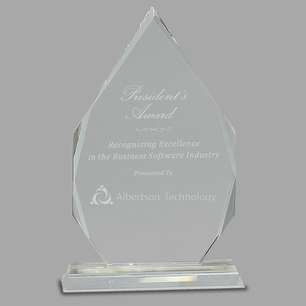 10.5" Crystal Diamond on Clear Pedestal Base Award – item CRY137 image 2