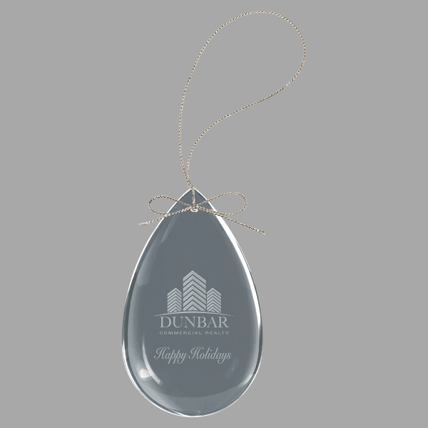 3" Crystal Teardrop Ornament – item CRY1418 image 2