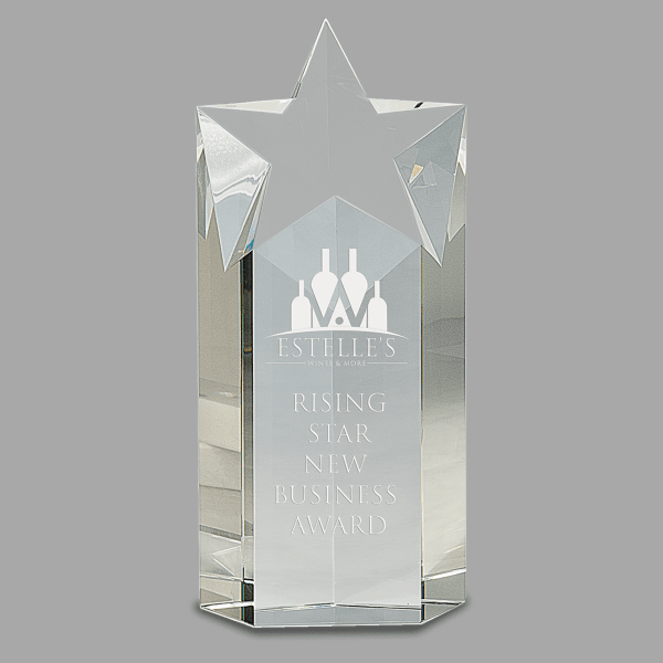 9" Crystal Star Column – item CRY258