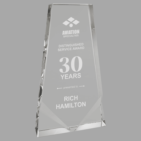 4.75" X 8.625" Crystal Wedge Award – item CRY262M