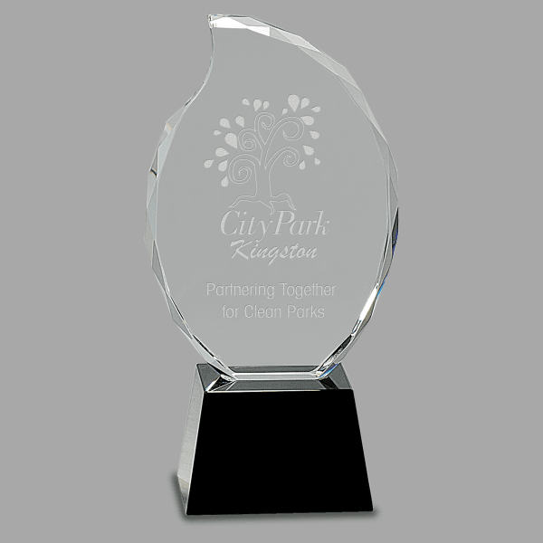 9.25" Crystal Flame/black Award – item CRY309