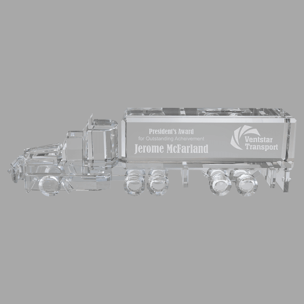 10" X 3" Crystal Semi Truck Award – item CRY350L