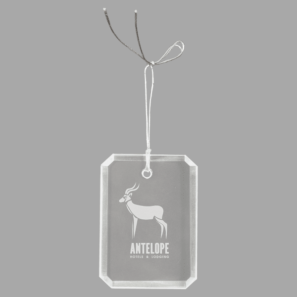 3" Crystal Rect. Clipped Corner Ornament – item CRY3621 image 5