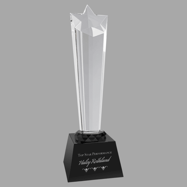 10" Crystal Risng Str with Base Award – item CRY412
