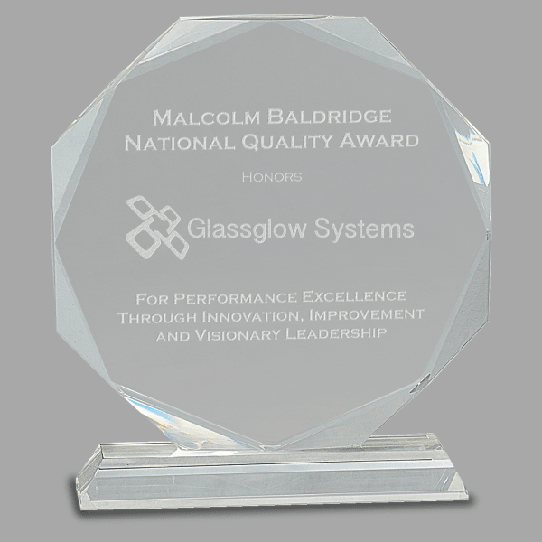 8" Clear Crystal Octagon on Pedestal Base Award – item CRY64 image 2