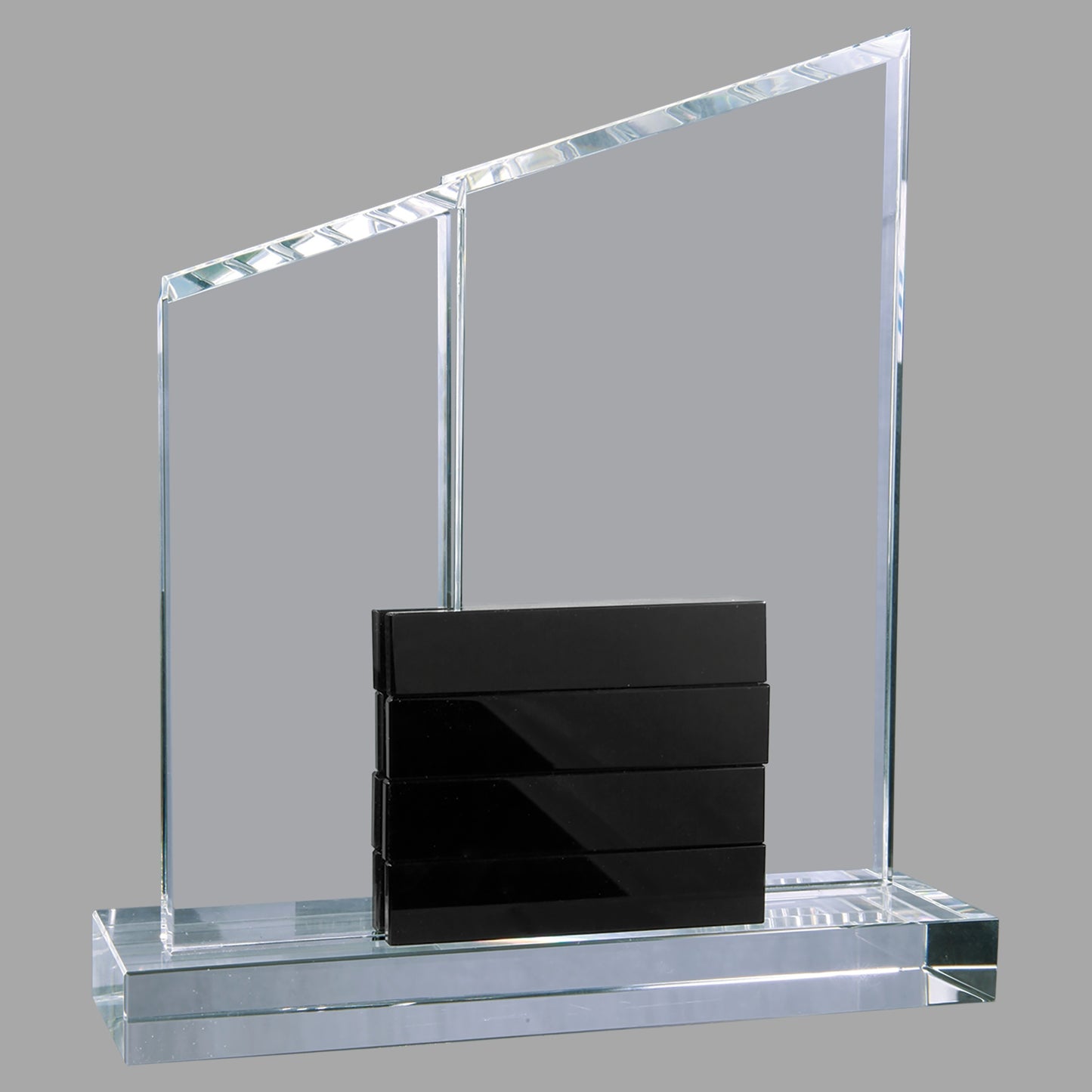 8" x 9" 4 Crystal Perpetual Standup on Clear Base Award – item CRY7022BK image 6