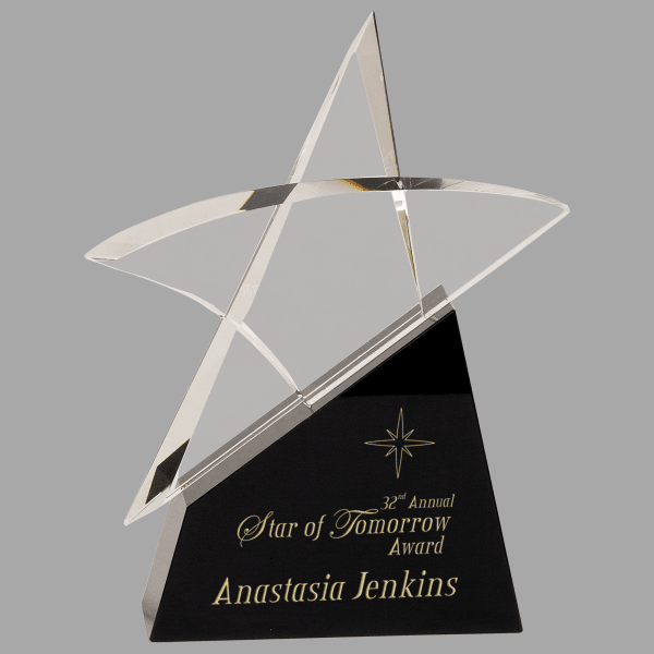 9.5" Crystal Outline Star with Base – item CRY7105L