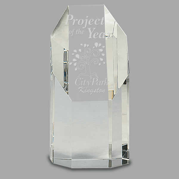 6.25" Crystal Octagon Tower Award – item CRY80