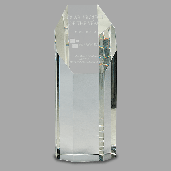 8" Crystal Octagon Tower Award – item CRY81