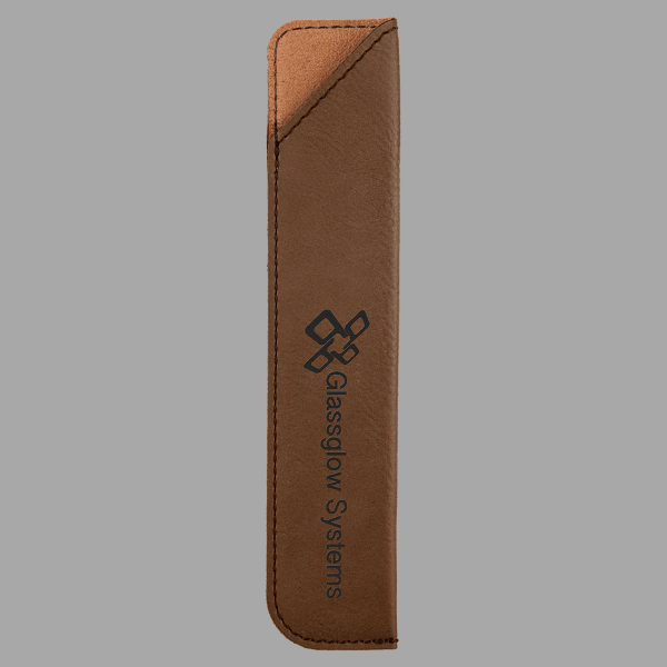 Dark Brown Laserable Leatherette Pen Sleeves – item CS121 image 2