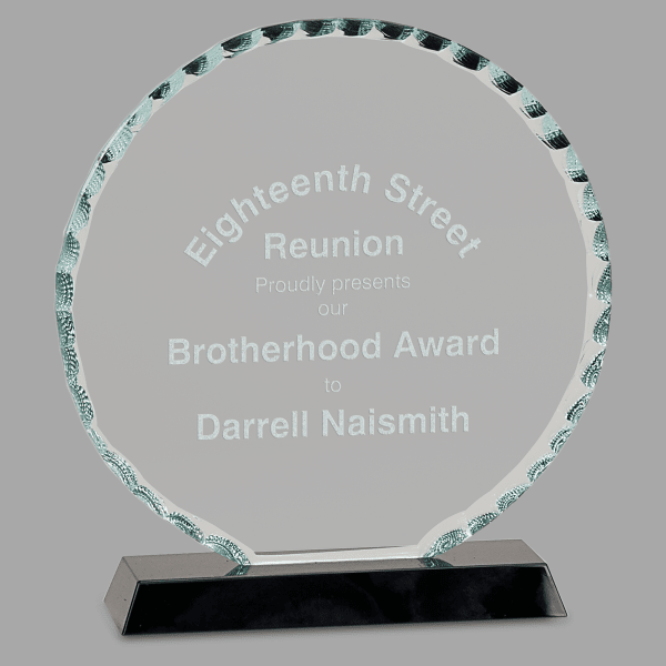 7.5" Round Facet Glass on Black Base Award – item FC23 image 5