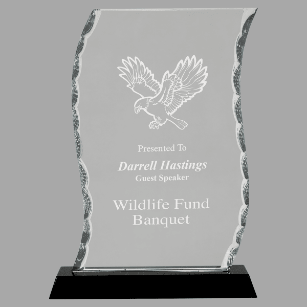 8.25" Scroll Facet Glass on Black Base Award – item FC32 image 4