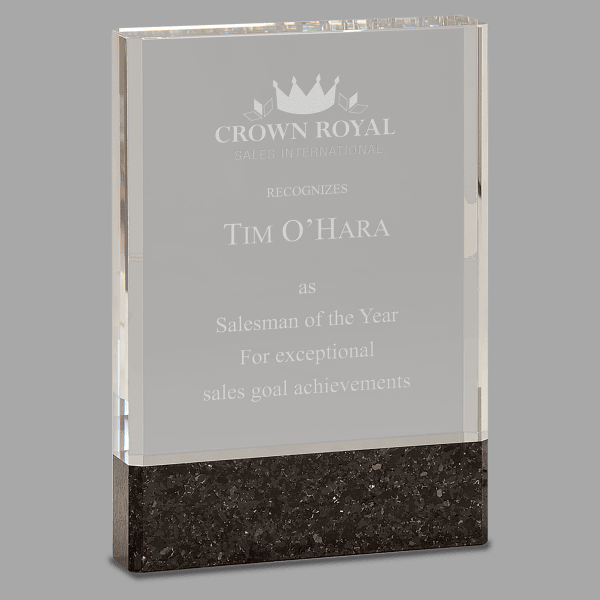 5" X 7 X 1 Fusion Crystal-black Award – item FG57BK