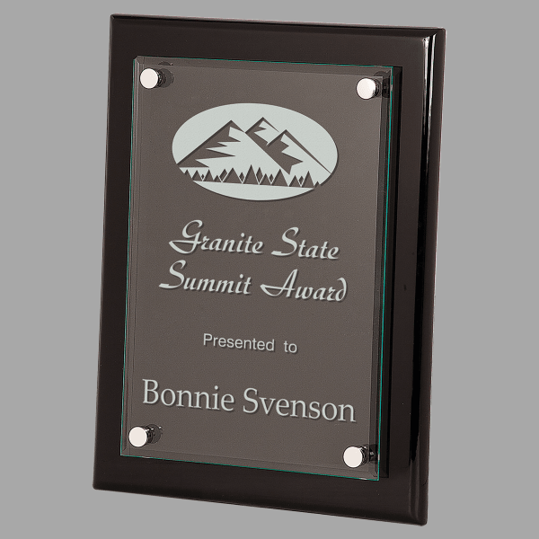 9" x 12" Black Piano Floating Glass Plaque – item FPG2912 image 4