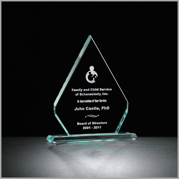 8" x 9.5" Diamond Series Glass Award – item G2170