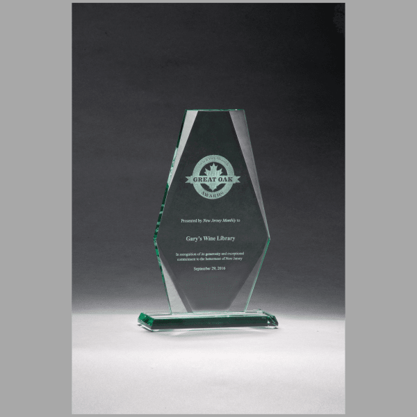 5" x 8" Series Jade Glass Award Plaque – item G2748