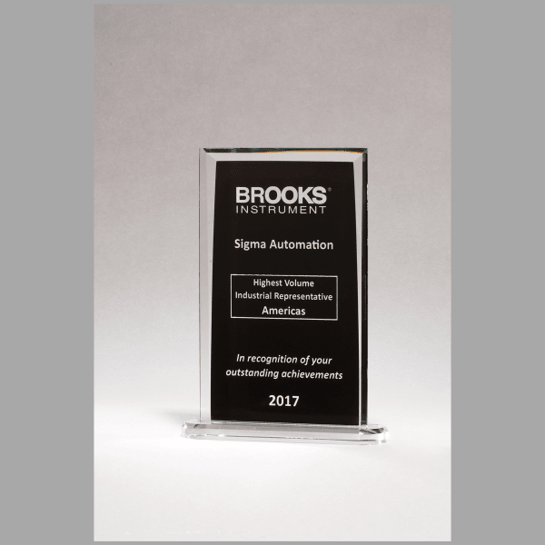 6.5" x 9.25" Rectangular Glass Award w/ Black Silkscreened – item G2936