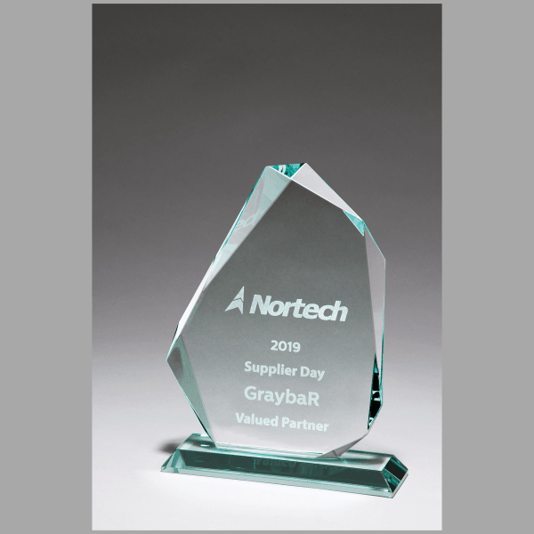 7 x 9.125" Iceberg Series Thick Jade Glass Award – item G2955