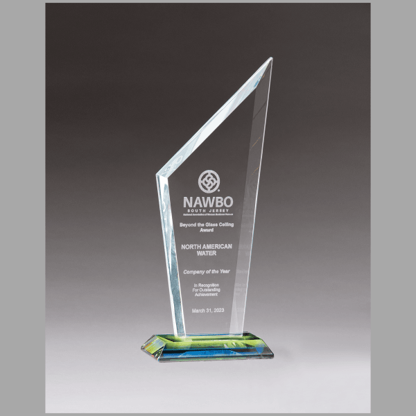 3.625" x 9.625" x 0.375" Thick Zenith Series Clear Award – item G3138
