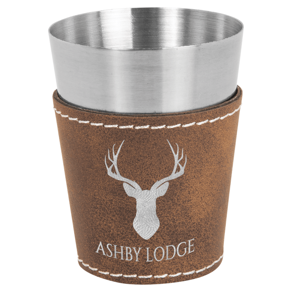 2 oz. Rustic/Silver Leatherette Shot Glass – item GFT1052 image 2