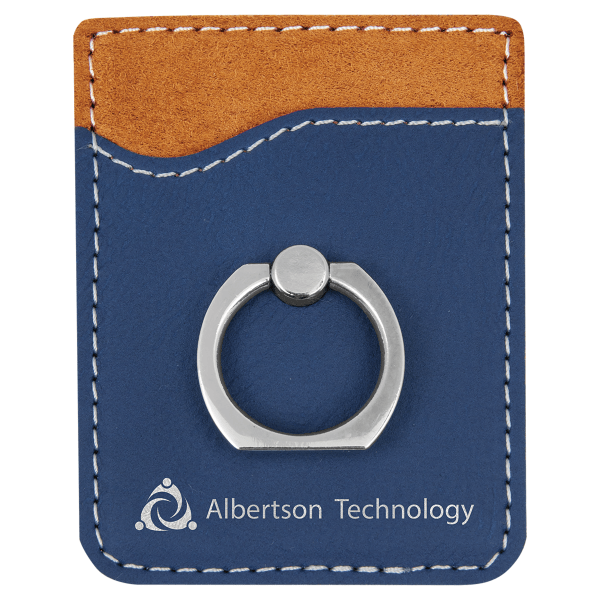 2.375" x 3.125" Blue/Silver Leatherette Phone Wallet with – item GFT1130 image 4