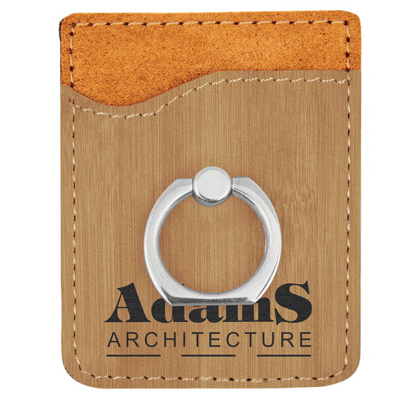 2.375" x 3.125" Bamboo Leatherette Phone Wallet with Ring – item GFT1132 image 4