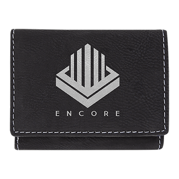 3" x 4" Black/Silver Leatherette Wallet – item GFT1190 image 3