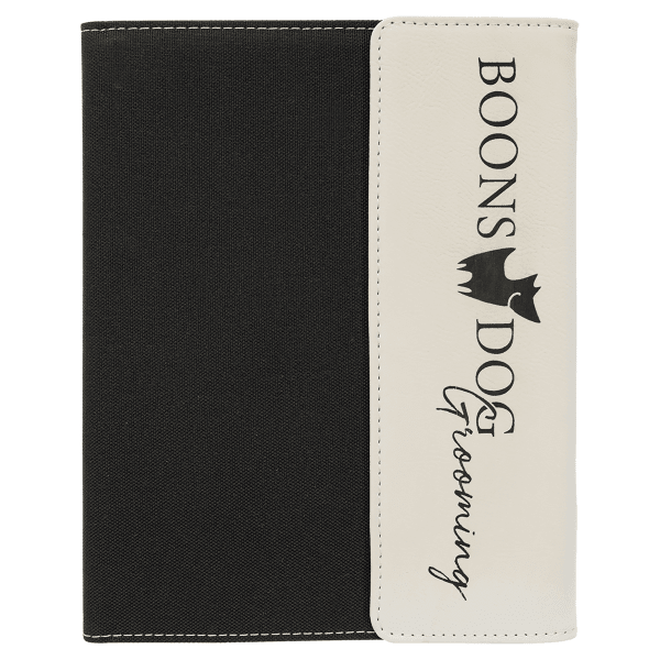 7" x 9" White/Black Canvas Leatherette Portfolio – item GFT1212 image 5
