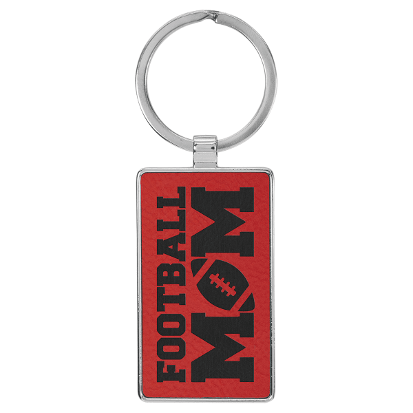 2.75" x 1.25" Metal Rectangle Leatherette Keychain – item GFT2181 image 3