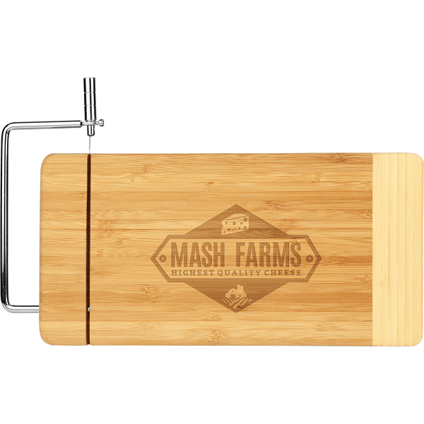 12" x 6" Bamboo Rectangle Cutting Board with Metal Cheese – item GFT223