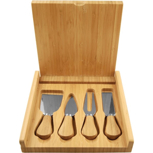 8" x 8" Bamboo Cheese Set with 4 Tools – item GFT224