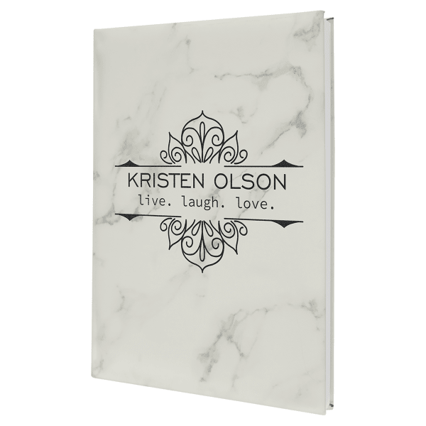 7" x 9.75" White Marble Leatherette Journal – item GFT2248 image 5
