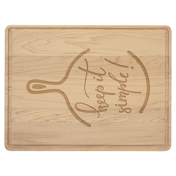 11.5" x 8.75" Maple Cutting Board with Drip Ring – item GFT482