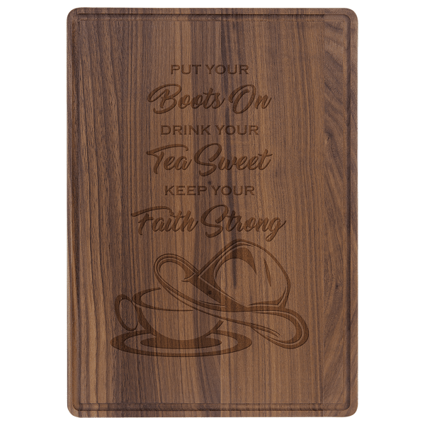13.75" x 9.75" Walnut Cutting Board with Drip Ring – item GFT493