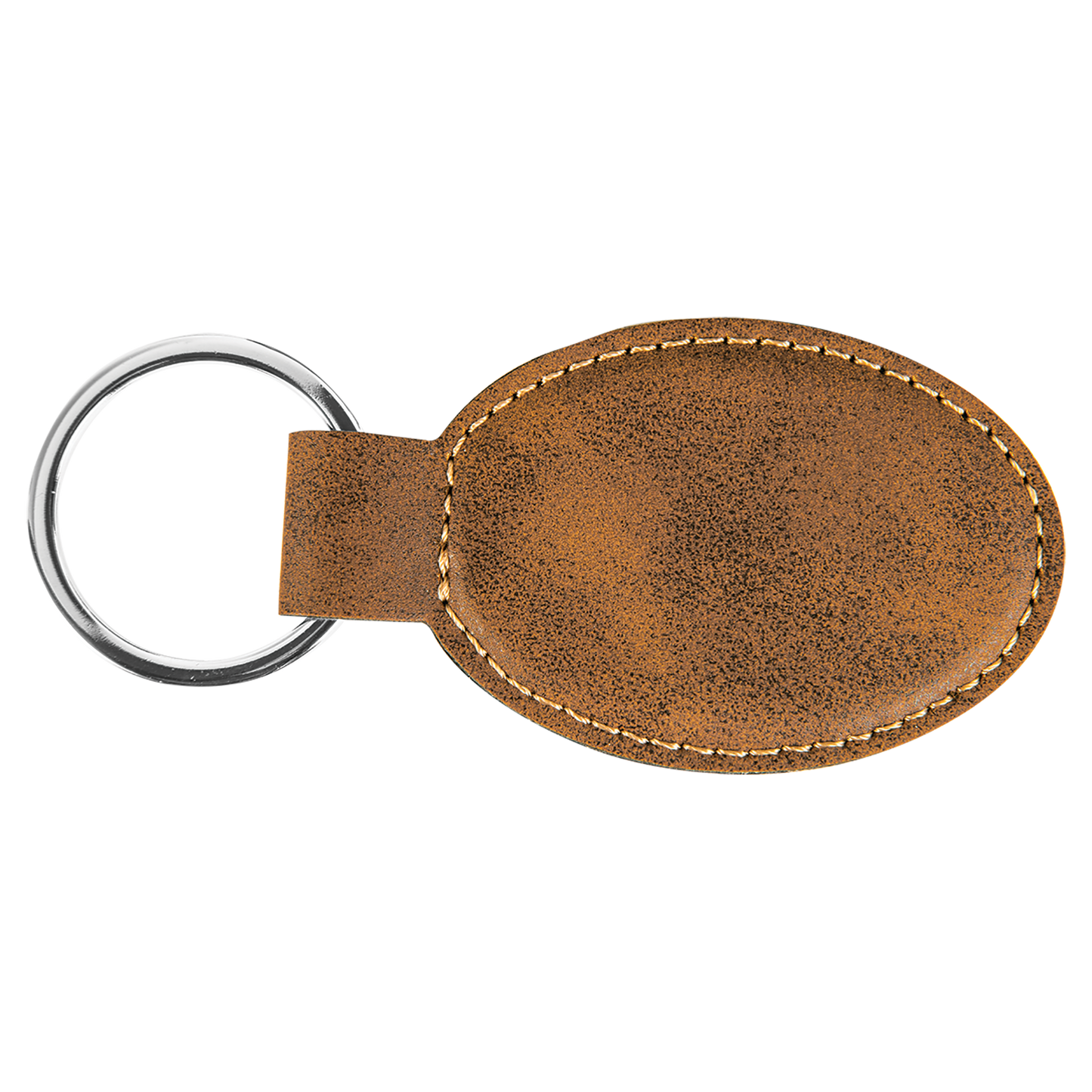 3" x 1.75" /Gold Oval Leatherette Keychain – item GFT701 image 2