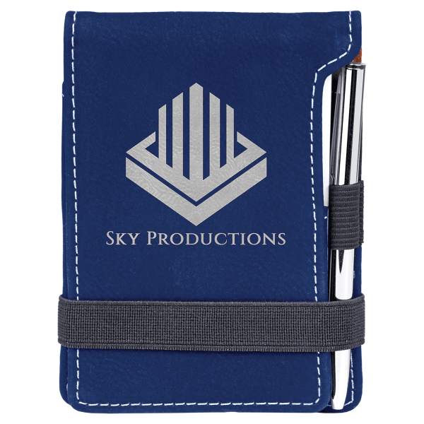 3.25" x 4.75" Blue/Silver Leatherette Mini Notepad – item GFT839 image 5