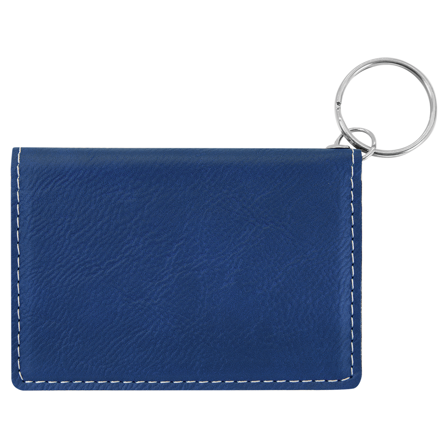 4.25" x 3" Blue/Silver Leatherette Keychain ID Holder – item GFT910 image 6