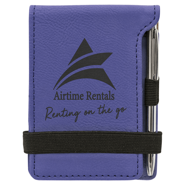 3.25" x 4.75" Purple Leatherette Mini Notepad – item GFT981 image 4