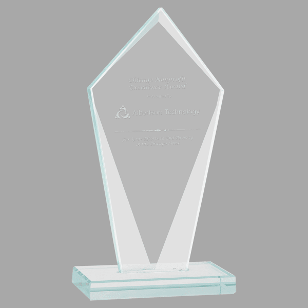 6.75" Diamond Jade Glass Award – item JGS21 image 3