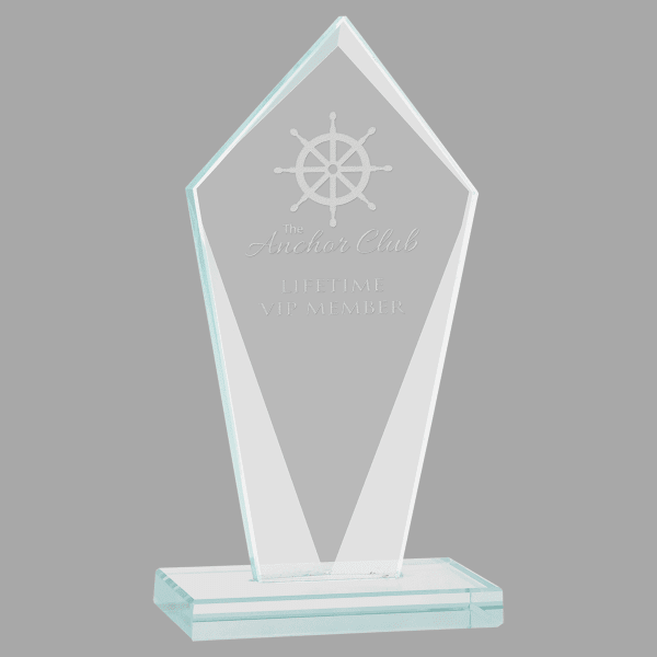 8.5" Diamond Jade Glass Award – item JGS23 image 3