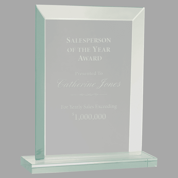 8.5" Rect. Jade Glass Award – item JGS63 image 3