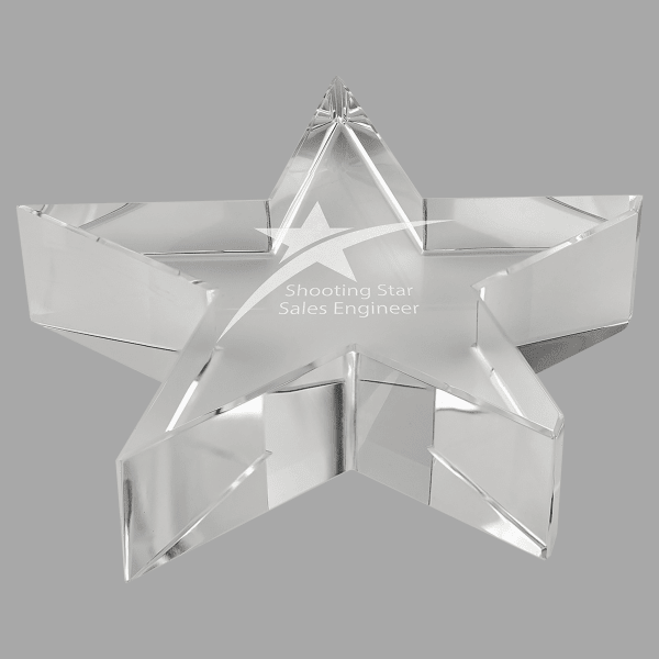 4.125" x 0.875" Thick Crystal Star Paperweight – item K9251